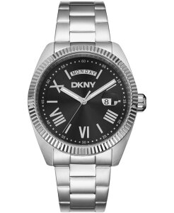 �y���������z �_�i �L������ �j���[���[�N �����Y �r���v �A�N�Z�T���[ Men's Day Date Black Dial Stainless Steel Bracelet Watch 41mm Black