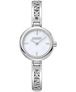 �y���������z �_�i �L������ �j���[���[�N ���f�B�[�X �r���v �A�N�Z�T���[ Women's White Dial Stainless Steel Crystal Accented Jewelry Bracelet Watch 26mm White Mop