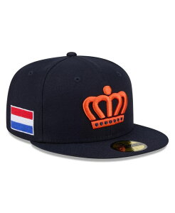 �y���������z �j���[�G�� �����Y �X�q �A�N�Z�T���[ Men's Navy Netherlands Baseball 2026 World Baseball Classic 59FIFTY Fitted Hat Navy