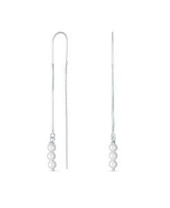 �u�����O ���f�B�[�X �A�N�Z�T���[ �s�A�X�E�C�������O �~�j Bling Jewelry Minimalist Long Wire Hook Danglearrings withree Simulated Pearlsterling Silver �V���o�[