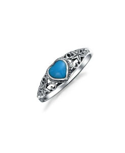 �y���������z �u�����O ���f�B�[�X �����O �A�N�Z�T���[ Blue Turquoise Nautical Starfish Heart Ring .925 Sterling Silver Blue
