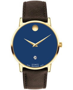 ���o�h �����Y �A�N�Z�T���[ �r���v ���U�[ Movado Men's Museum Classic Automatic Swiss Auto Brown Leather Watch 40mm Brown �u���E��