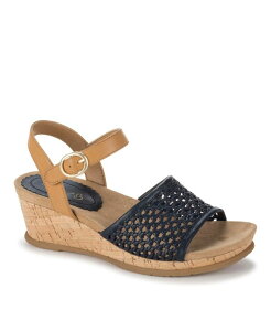 �x�A�g���b�v�X ���f�B�[�X �V���[�Y �T���_�� Baretraps Women's Fernelle Wedge Sandals Navy Blue �l�C�r�[