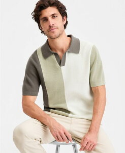 �A���t�@�j �����Y �A�E�^�[ �j�b�g�E�Z�[�^�[ �R�b�g�� �J���[�u���b�N Alfani Men's Cotton Colorblocked Johnny Collar Sweater Macy's Exclusive Dark Cactus