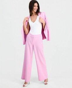 �^�n���G�[�G�X�G�� ���f�B�[�X �{�g���X �J�W���A���p���c ���C�h���b�O Tahari ASL Women's Mid-Rise Wide Leg Pants Pink Macaroon �s���N