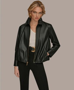 �_�i �L������ �j���[���[�N ���f�B�[�X �A�E�^�[ �W���P�b�g�E�u���]�� ���U�[ Donna Karanew York Women's Leather Bomber Jacket Black �u���b�N