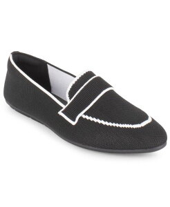 �^�n�� ���f�B�[�X �V���[�Y �X���b�|���E���[�t�@�[ Tahari Women'stockholm Slip-On Loafers Black/Ivory �A�C�{���[