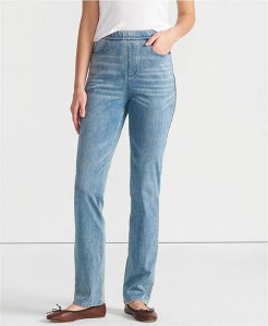 �����Y�G���h ���f�B�[�X �{�g���X �f�j���p���c �g�[�� �j�b�g �W�[���Y Lands' End Women's Tall Starfishigh Rise Knit Denim Straight Jeans Light brook �f�j��