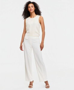 �A���N���C�� ���f�B�[�X �{�g���X �J�W���A���p���c Anne Klein Women's High Rise Wide-Leg Pull-On Pants White Dove �z���C�g