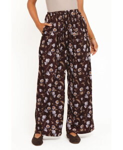 Petal and Pup ���f�B�[�X �{�g���X �J�W���A���p���c ���C�h���b�O �t�����[�� �t�����[ Petal and Pup Women's Calantha Wide Leg Pants - Fall Floral Brown �u���E��