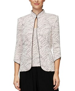 �A���b�N�X�C�u�j���O�X ���f�B�[�X �g�b�v�X �����s�[�X �v�` �W���P�b�g Alex Evenings Petite Jacket and Top Set Shell Pink �s���N