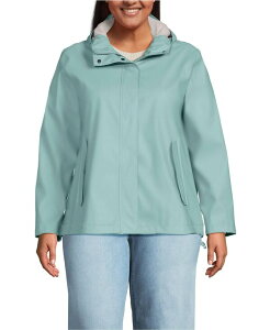 �����Y�G���h ���f�B�[�X �A�E�^�[ �W���P�b�g�E�u���]�� �v���X�T�C�Y Lands' End Plusize Squall Waterproof Rain Slicker Jacket Misty aqua �A�N�A