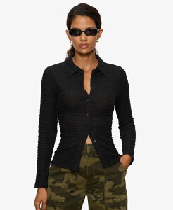 �T���N�`���A���[ ���f�B�[�X �g�b�v�X �V���c ���� Sanctuary Women's Dreamer Long-Sleeve Shirt Black �u���b�N