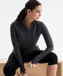 �C�f�I���M�[ ���f�B�[�X �A�E�^�[ �p�[�J�[�E�X�E�F�b�g IDeology Women'studio Quarter-Zipullover Top Macy's Exclusive Deep Charcoal �`���R�[��