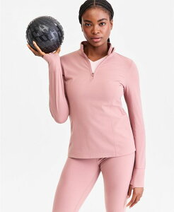 �C�f�I���M�[ ���f�B�[�X �A�E�^�[ �p�[�J�[�E�X�E�F�b�g IDeology Women'studio Quarter-Zipullover Top Macy's Exclusive Moonlit Mauve