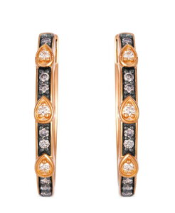 �� ���@�� ���f�B�[�X �A�N�Z�T���[ �s�A�X�E�C�������O Le Vian Vanilla Diamond (1/10 ct.w.) Chocolate Diamond (6/25 ct.w.) Earrings in 14k Strawberry Rose Gold �S�[���h