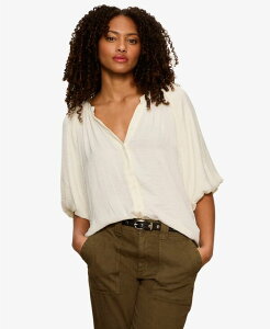 �T���N�`���A���[ ���f�B�[�X �g�b�v�X �V���c �u���E�X Sanctuary Women's Plenty of Love Bubble Blouse Top Collagen