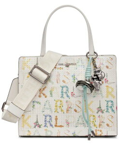 �J�[�� ���K�[�t�F���h ���f�B�[�X �o�b�O KARLAGERFELD PARIS Maybelle Satchel Bag White Multi �z���C�g
