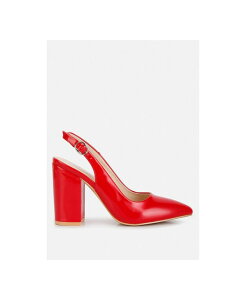 �����h�����O ���f�B�[�X �V���[�Y �T���_�� London Rag Womens dalaney slingback high block sandals Red patent faux leather ���b�h
