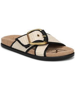 �T���G�f���}�� ���f�B�[�X �V���[�Y �T���_�� Sam Edelman Women's Darla Slide Flat Sandals Linen Black Faux Raffia �u���b�N