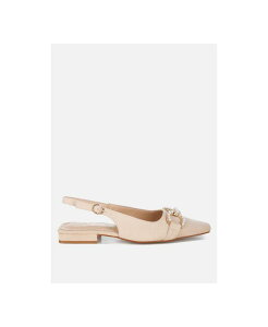 �����h�����O ���f�B�[�X �V���[�Y �p���v�X London Rag Womensalova Pearl-Studded Horsebit Flats Beige microfiber �x�[�W��