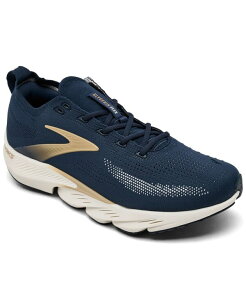 �u���b�N�X �����Y �V���[�Y �X�j�[�J�[ Brooks Men's Glycerin Flex Running Sneakers from Finish Line Navy Blue Gold �l�C�r�[