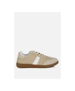 �����h�����O ���f�B�[�X �V���[�Y �X�j�[�J�[ ���[�X London Rag Womens Crossover Classic Lace-Up Flatform Sneaker Beige faux leather + microfiber �x�[�W��
