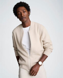 �P�l�X�R�[�� �����Y �A�E�^�[ �j�b�g�E�Z�[�^�[ Kenneth Cole Men'slim-Fit Bomber Sweater Cream �N���[��