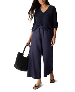 �G�C���[���t�B�b�V���[ ���f�B�[�X �{�g���X �J�W���A���p���c �v���X�T�C�Y Eileen Fisher Women's Wide-Leg Pants Regular & Plusize Ink