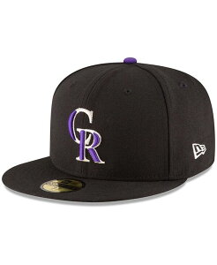 �j���[�G�� �����Y �A�N�Z�T���[ �X�q New Era Men's Colorado Rockies Authenticollection Field 59FIFTY Structured Hat Black �u���b�N