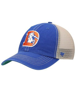 47 �u�����h �����Y �A�N�Z�T���[ �X�q '47 Brand Men's Royal Natural Denver Broncos Legacy Trawler Trucker Clean Up Snapback Hat Royal Natural