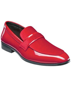 �X�e�C�V�[�A�_���X �����Y �V���[�Y �X���b�|���E���[�t�@�[ Stacy Adams Men'spratley Moc-Toe Saddle Slip-On Loafers Red ���b�h