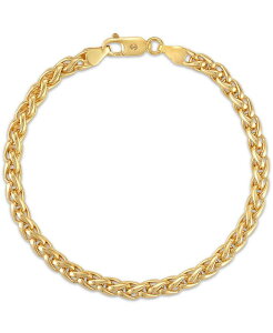 �G�X�N�@�C�A �����Y �A�N�Z�T���[ �u���X���b�g�E�o���O���E�A���N���b�g Esquire Men's Jewelry Wheat Link Chain Bracelet in 14k Gold-Plated Sterling 14k Gold Over Silver �S�[���h