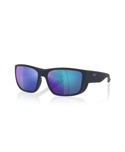 �}�E�C�W�� ���f�B�[�X �A�N�Z�T���[ �T���O���X�E�A�C�E�F�A Maui Jim Unisex Amberjack Polarized Sunglasses MJ000744 Blue Black �u���b�N