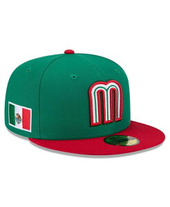 �j���[�G�� �����Y �A�N�Z�T���[ �X�q New Era Men's Green/Red Mexico Baseball 2026 World Baseball Classic 59FIFTY Fitted Hat Green Red ���b�h