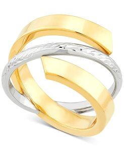 �C�^���A�� �S�[���h ���f�B�[�X �A�N�Z�T���[ �����O Italian Gold Crisscross Open Style Statement Ring in 10k Two-Tone �S�[���h