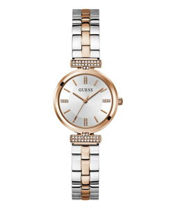 �Q�X ���f�B�[�X �A�N�Z�T���[ �r���v T�V���c GUESS Women's Analog Two-Tone Steel Watch 28mm Two-Tone
