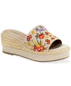 �X�^�C���A���h�R�[ ���f�B�[�X �V���[�Y �T���_�� Style & Co Women's Hayess Wedge Cushioned Sandals Exclusively at Macy's Embroidered Floral