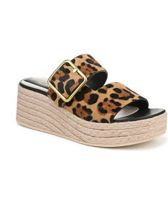 �t�����R�T���g ���f�B�[�X �V���[�Y �T���_�� �v���b�g�t�H�[�� Franco Sarto Women's Taziana Espadrille Platform Sandals Leopard Print Calf Hair �A�j�}��