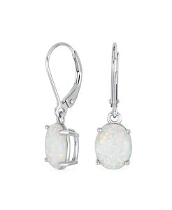 �u�����O ���f�B�[�X �A�N�Z�T���[ �s�A�X�E�C�������O Bling Jewelry Classicreated Opal Oval Solitaire Danglever back Earrings .925 Sterling Silver white �z���C�g