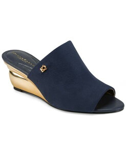 �_�i �L������ �j���[���[�N ���f�B�[�X �V���[�Y �T���_�� Donna Karanew York Women's Donna Slide Wedge Sandals Navy �l�C�r�[