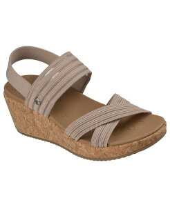 �X�P�b�`���[�Y ���f�B�[�X �V���[�Y �X�j�[�J�[ �T���_�� Skechers Women's Arch Fit Beverlee 2.0 - Bali Vibes Wedge Sandals from Finish Line Taupe �g�[�v