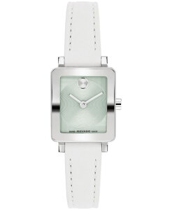 ���o�h ���f�B�[�X �A�N�Z�T���[ �r���v �~�j ���U�[ Movado Women's Bold Evolution 2.0 Mini Tank Swiss Quartz White Leather Watch 20x23mm White �z���C�g