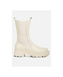 �����h�����O ���f�B�[�X �V���[�Y �u�[�c�E���C���u�[�c London Rag Womens Jolt Elasticated Gussets Lug Sole Boots Off white �I�t�z���C�g