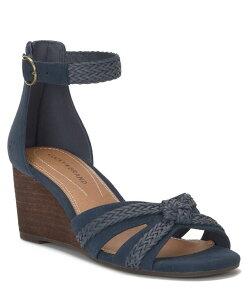 ���b�L�[�u�����h ���f�B�[�X �V���[�Y �T���_�� Lucky Brand Women's Jaelah Criss-Cross Braided Wedge Sandals Navy Blazer Suede �l�C�r�[