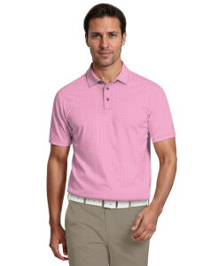 �s�[�W�[�G�[�c�A�[ �����Y �g�b�v�X �|���V���c �v�����g PGA TOUR Men's Essential Geo Print Golf Polo Shirt Pale Pansy