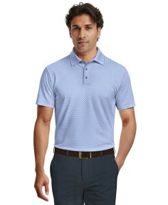 �s�[�W�[�G�[�c�A�[ �����Y �g�b�v�X �|���V���c �v�����g PGA TOUR Men's Essential Geo Print Golf Polo Shirtop of the morning