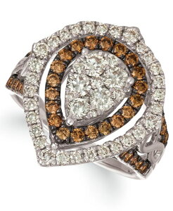 �� ���@�� ���f�B�[�X �A�N�Z�T���[ �����O Le Vian Chocolate & Nude Diamond Cluster Halo Ring (1-9/10 ct.w.) in 14k Rose Yellow or White Gold �z���C�g