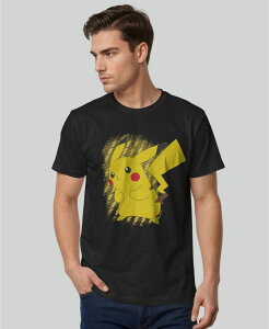 �t�B�t�X�T�� �����Y �g�b�v�X T�V���c ���� Fifth Sun Men's Pikachu Brushy Short-Sleeve T-shirt Black �u���b�N