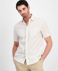 �A���t�@�j �����Y �g�b�v�X �V���c ���� �R�b�g�� Alfani Men's Cotton Luke Short-Sleeve Pocket Shirt Macy's Exclusive Stonewall